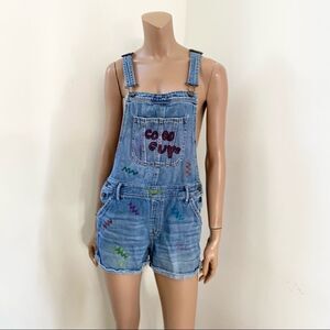 Abercrombie & Fitch Light Wash Blue Shortalls S